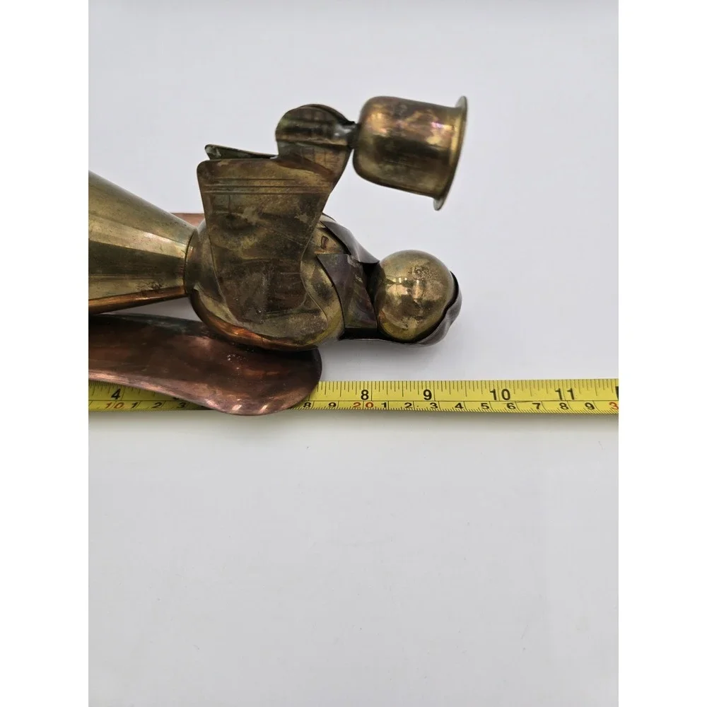 Vintage Brass and‎ Copper Angel Candlestick Holder 9.5